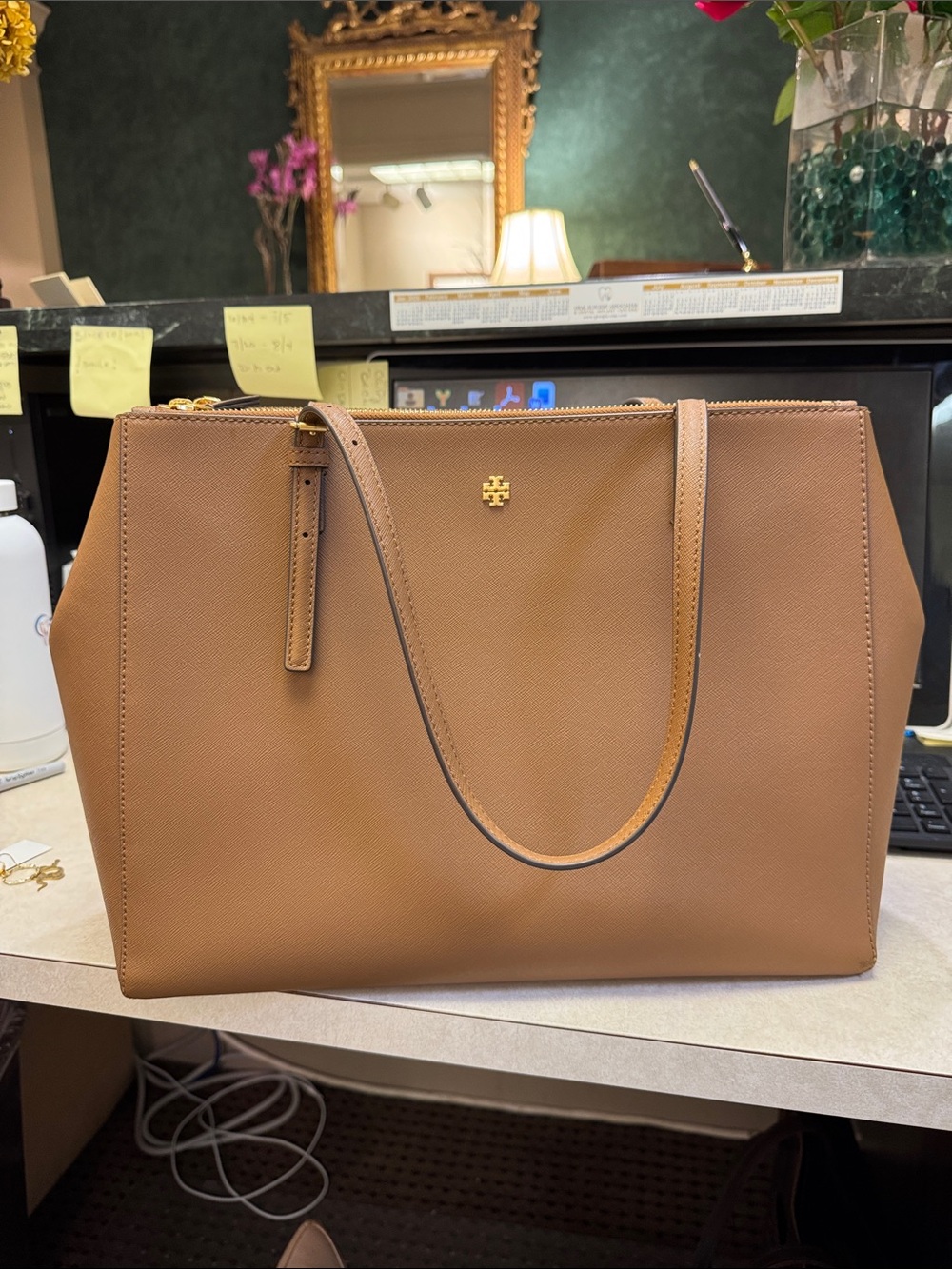 Tory Burch Tan Saffiano Leather Tote